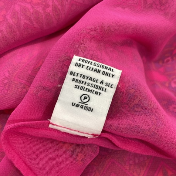 Diane Von Furstenberg Top Blouse Size 12 100% Silk Colorful Print EUC. - Picture 12 of 12